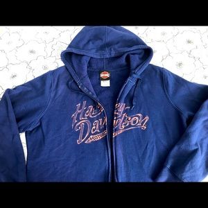 Beautiful Bright true blue HD zip sweatshirt in a Large